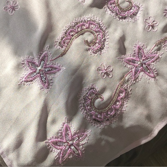 Chiffon Beaded Detailing Sarong Wrap Skirt - Picture 6 of 8